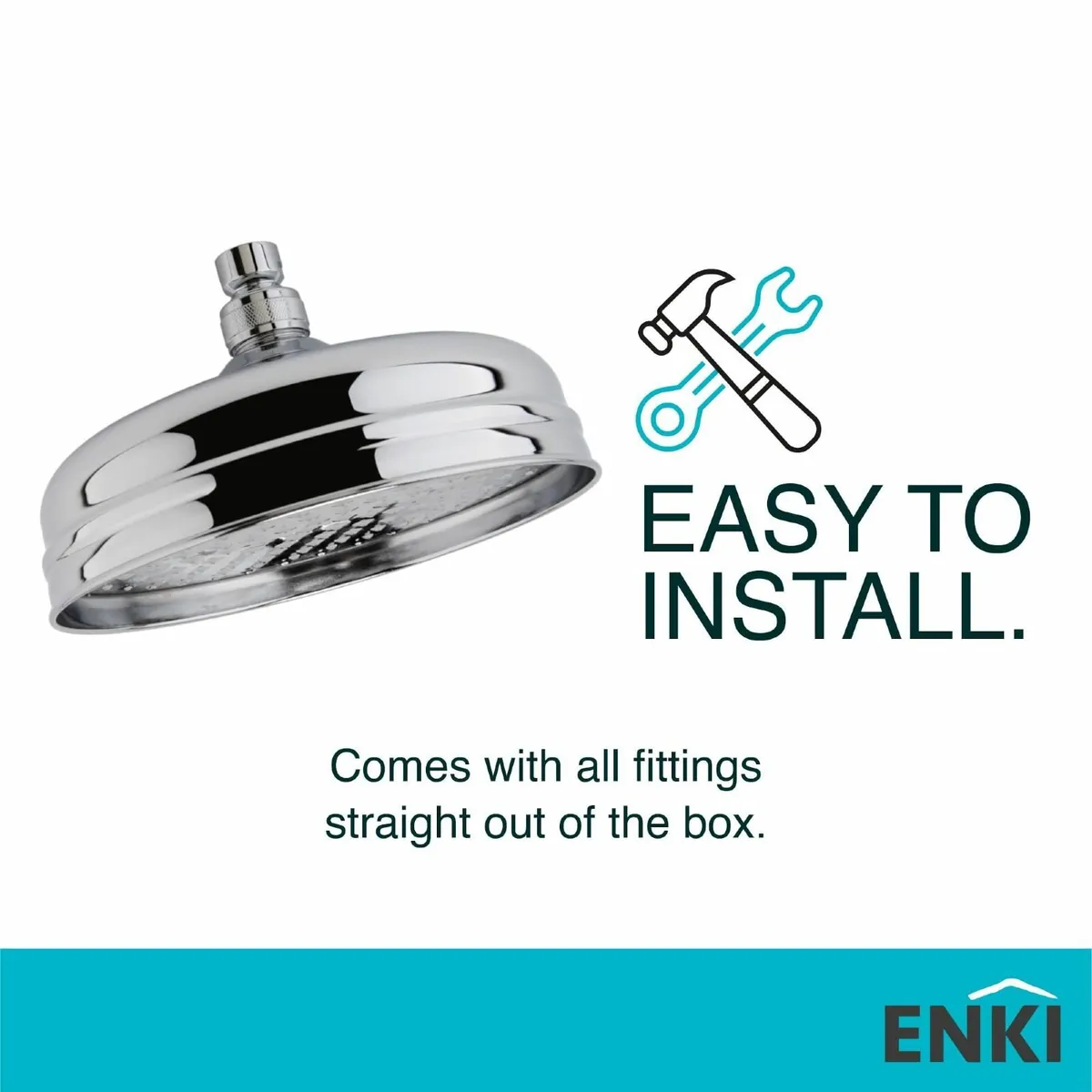 R01 200mm Traditional Fixed Large Shower Head - Image 4