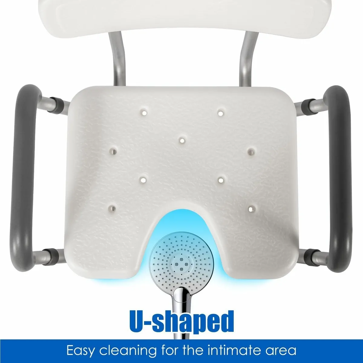 Shower Chair with Arms and Back Heavy Duty 150kg - Image 4