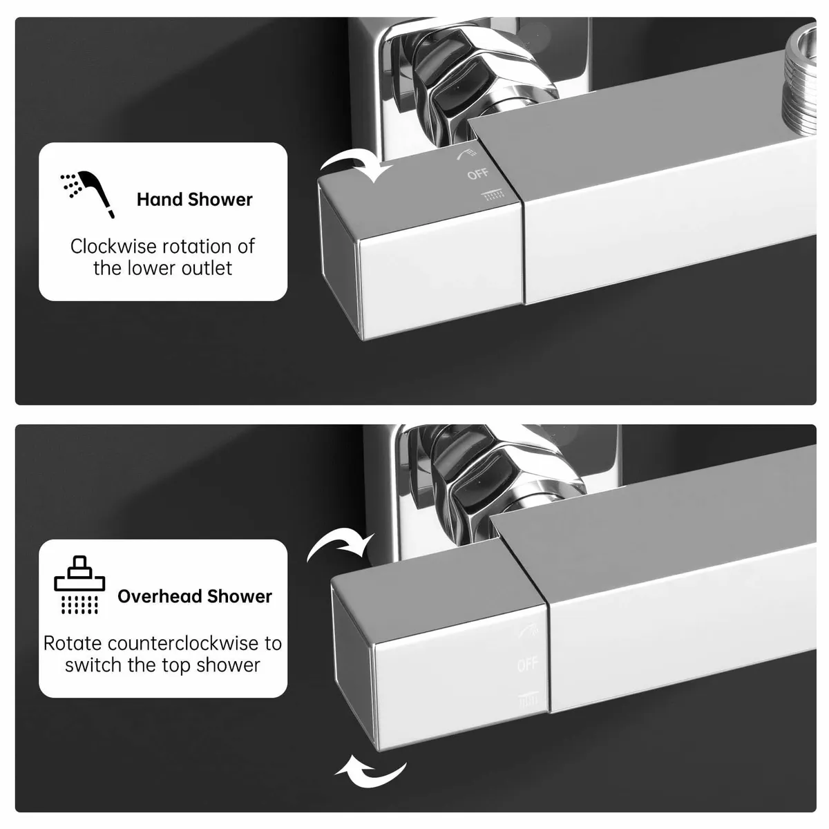 Thermostatic Shower Mixer Bar - Two Outlet - Image 4