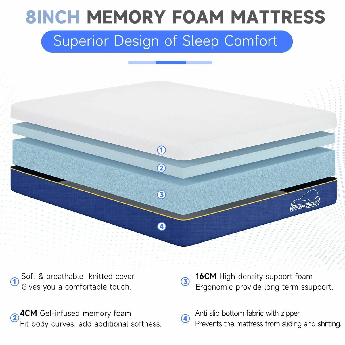 3ft single mattress memory foam 8 Inch bed - Image 3