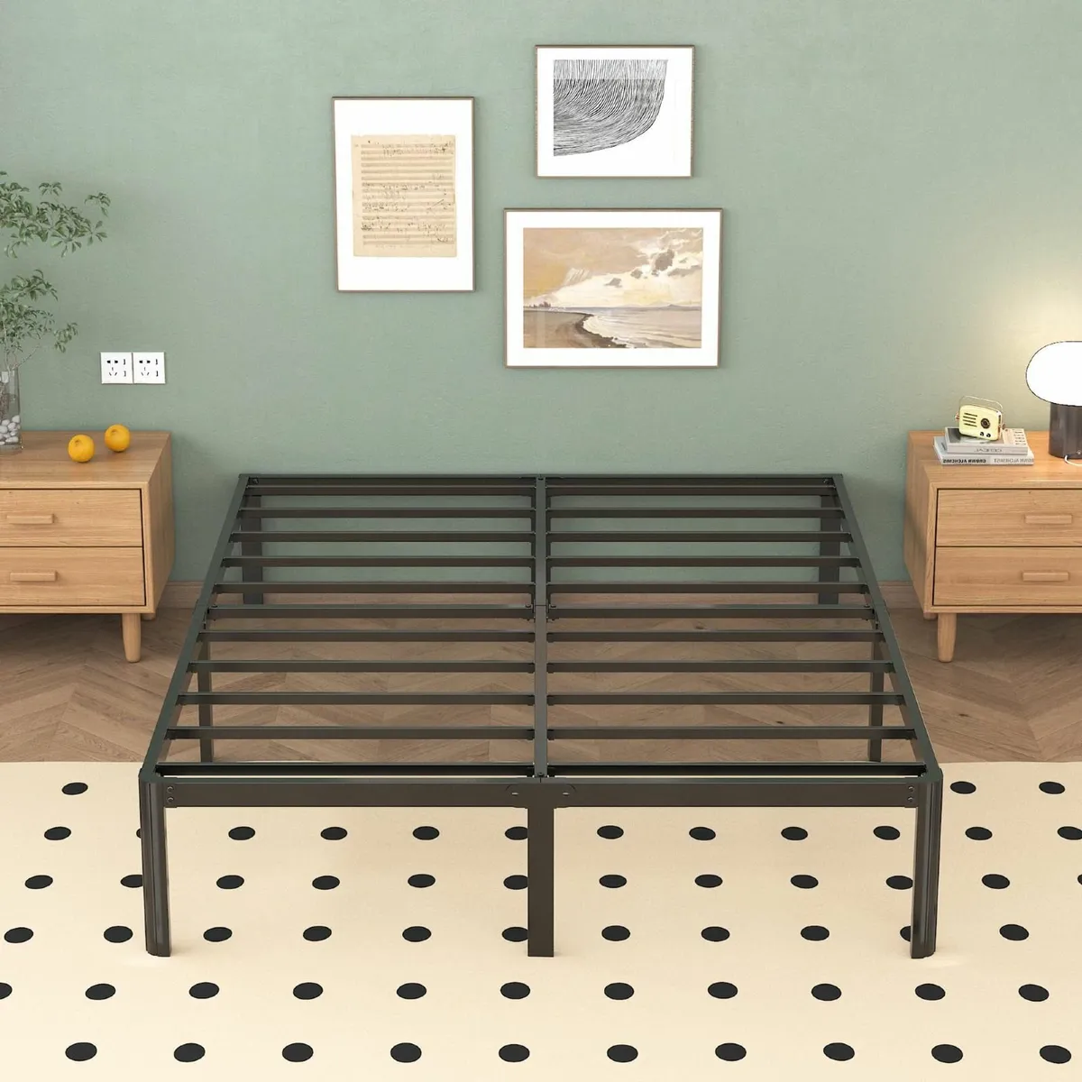 Small Double Bed Frame 4ft with Rounded Corner - Image 1