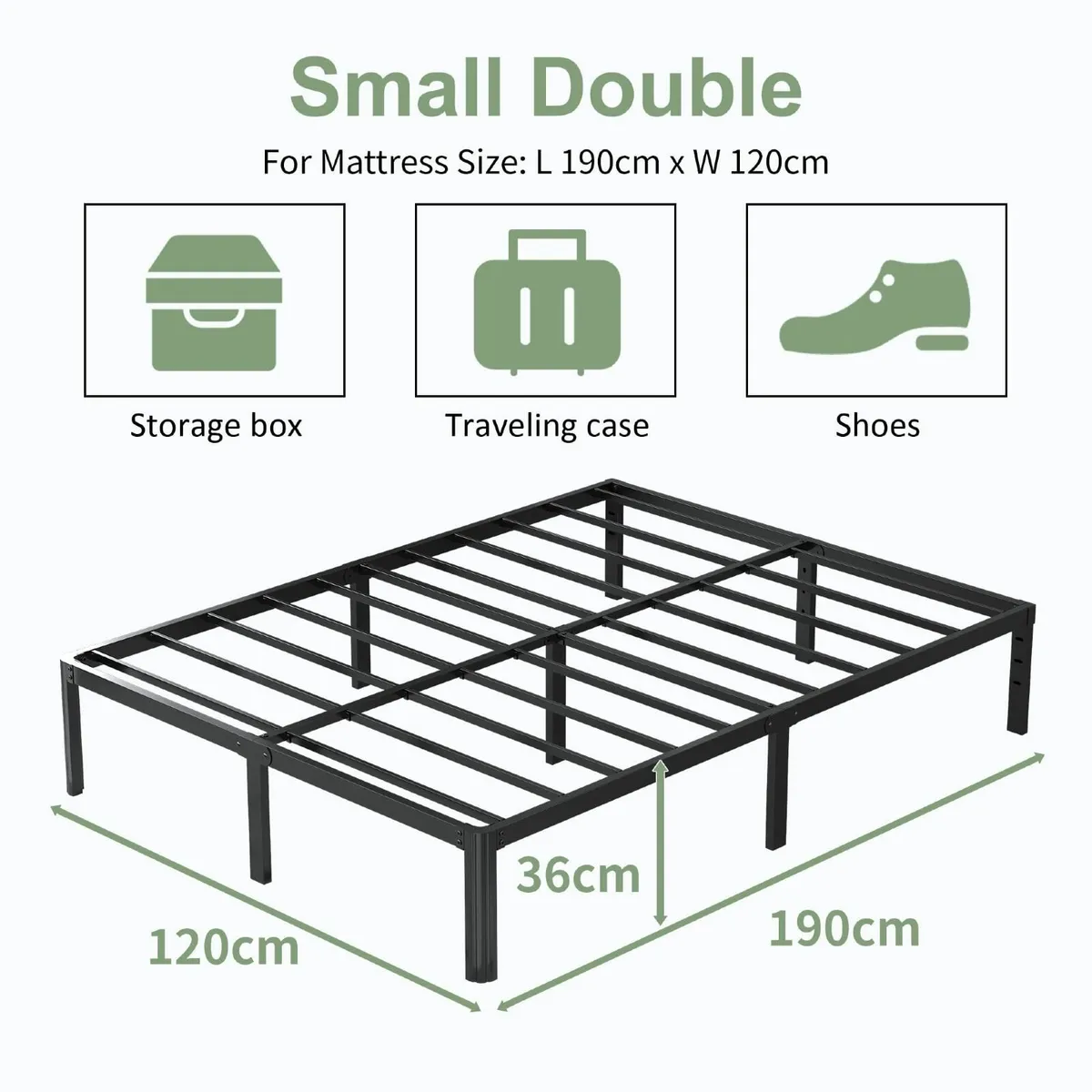 Small Double Bed Frame 4ft with Rounded Corner - Image 2