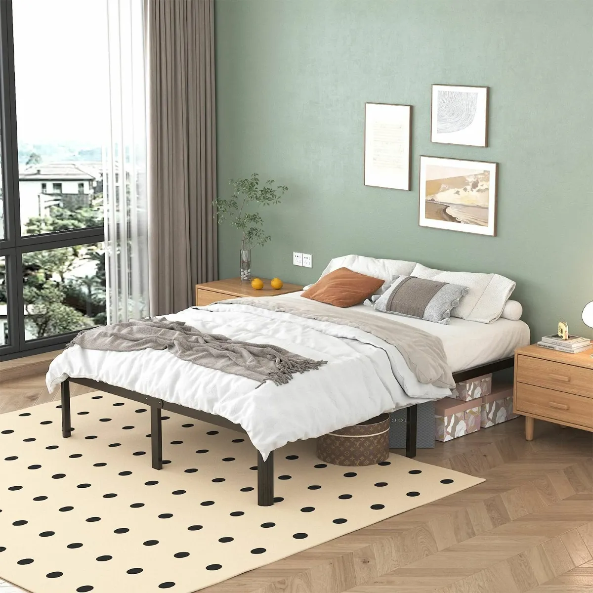 Small Double Bed Frame 4ft with Rounded Corner - Image 3