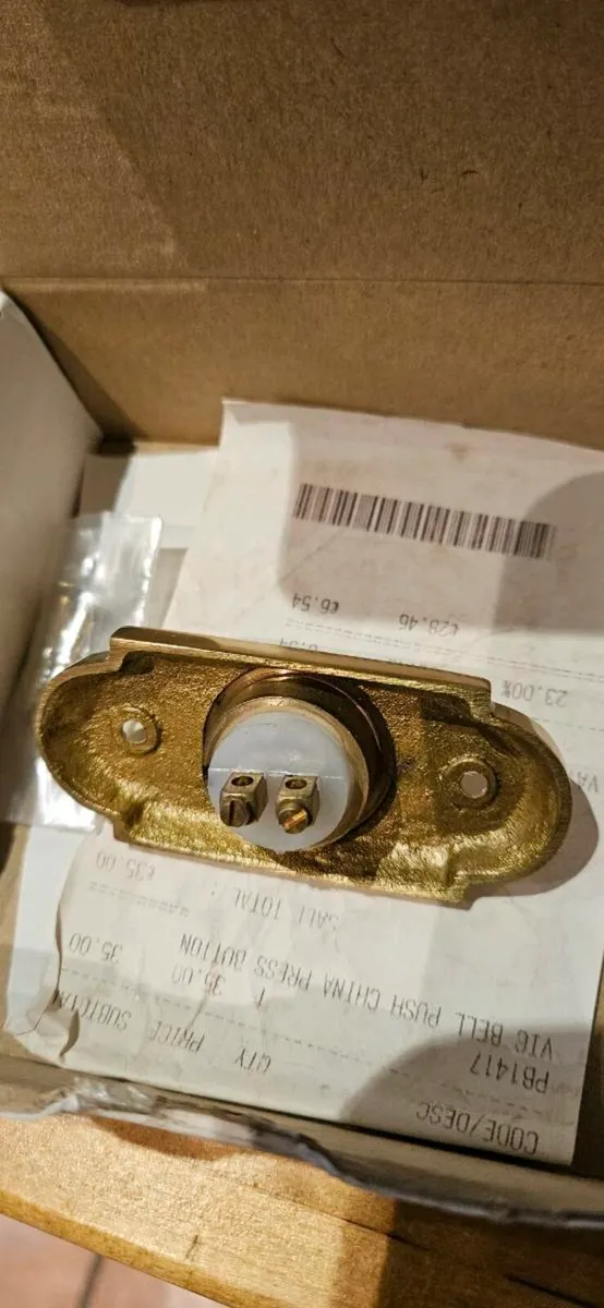 Door bell brass Victorian style - Image 2