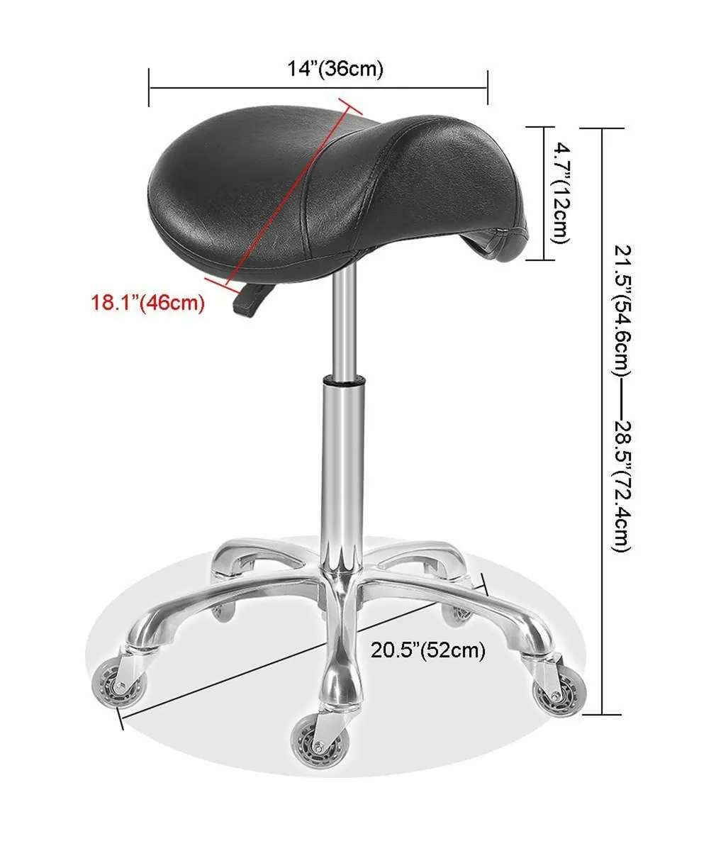 Ergonomic Saddle Stool Chair with Wheels for - Image 3