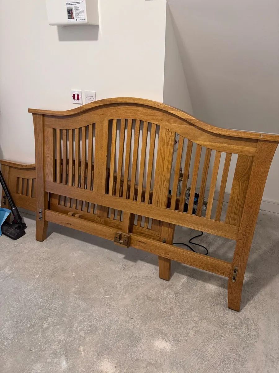 Solid Oak King Size Bed Frame - Image 1
