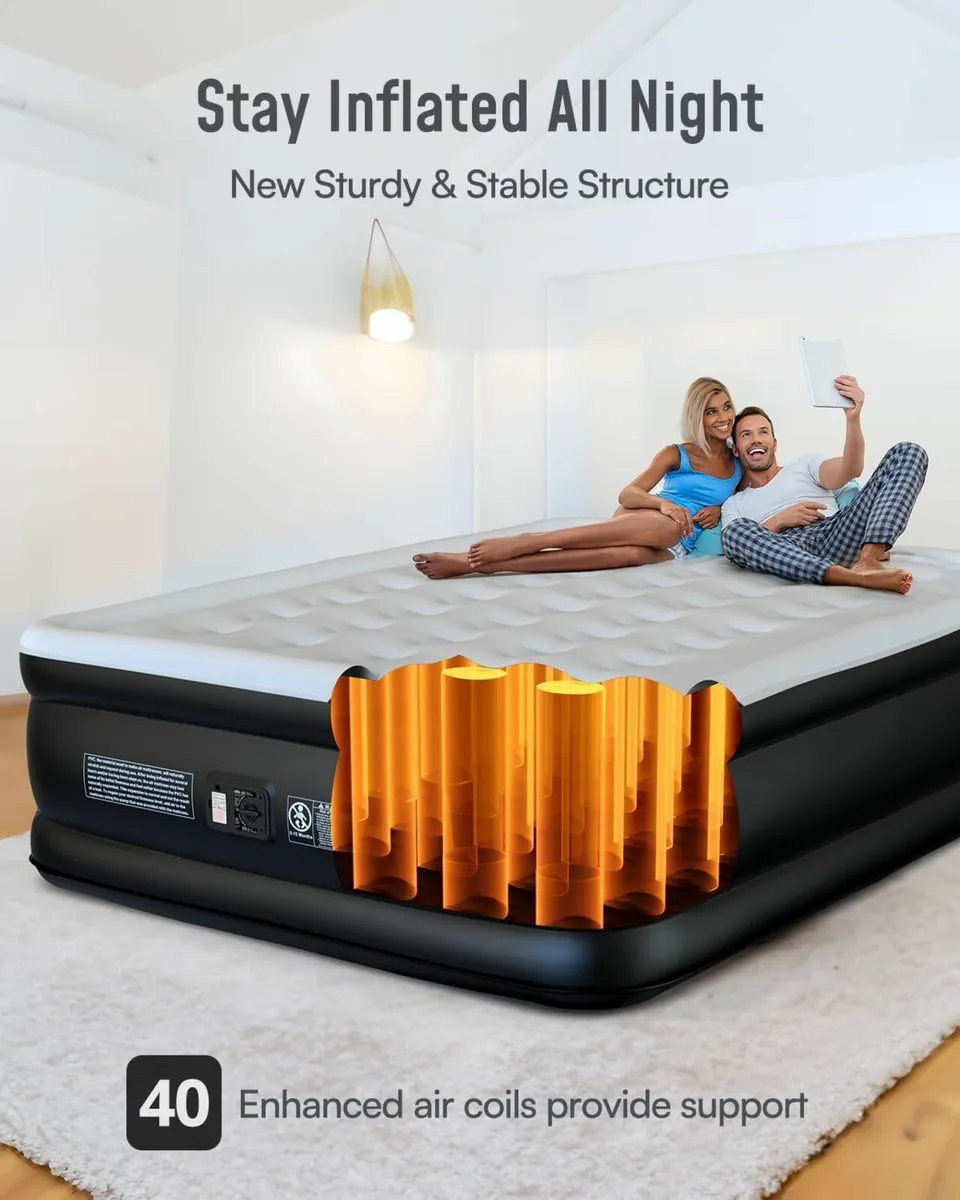 Inflatable Air Mattress King Size Airbed with - Image 4