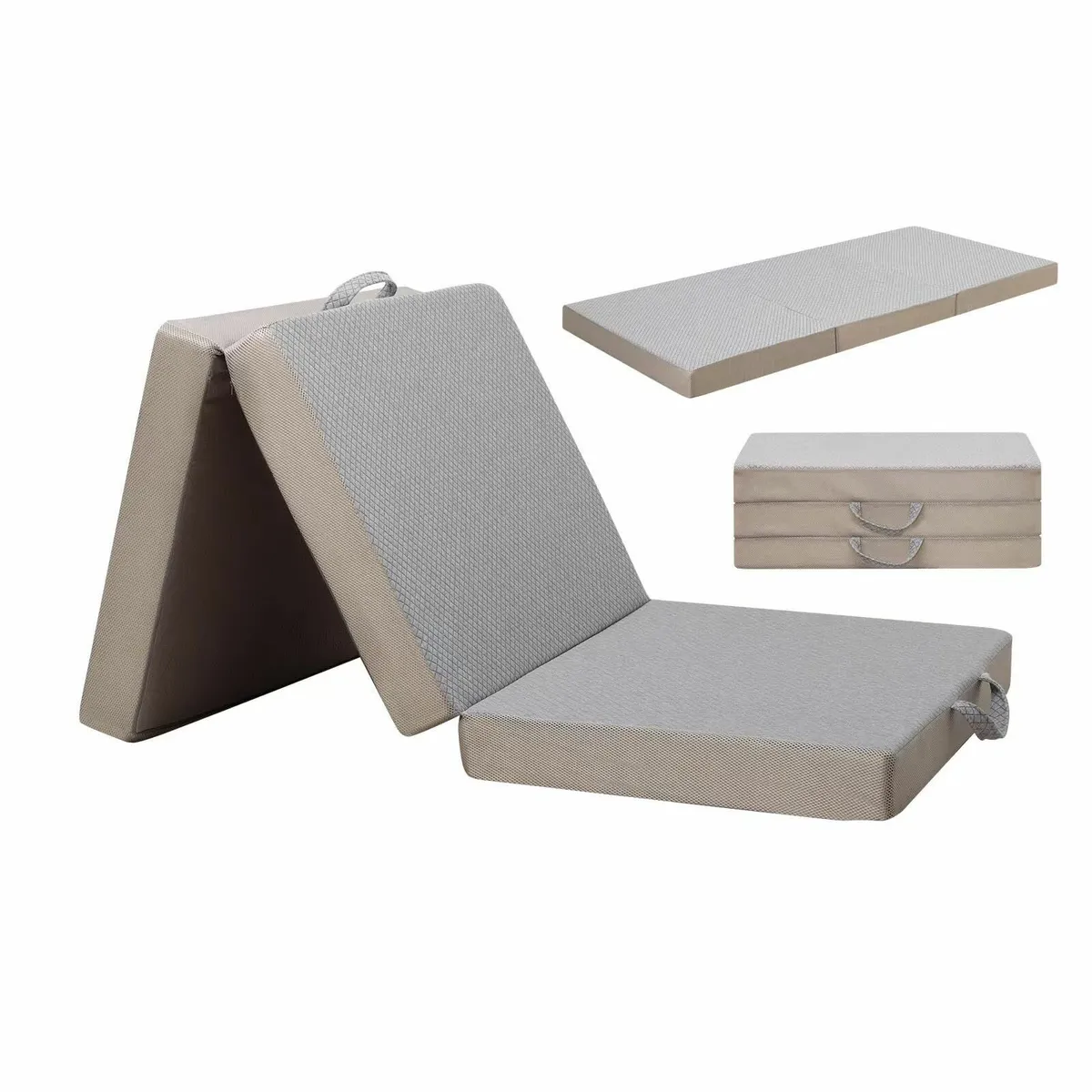 Tri-fold Memory Foam Mattress Portable Floor Bed - Image 1