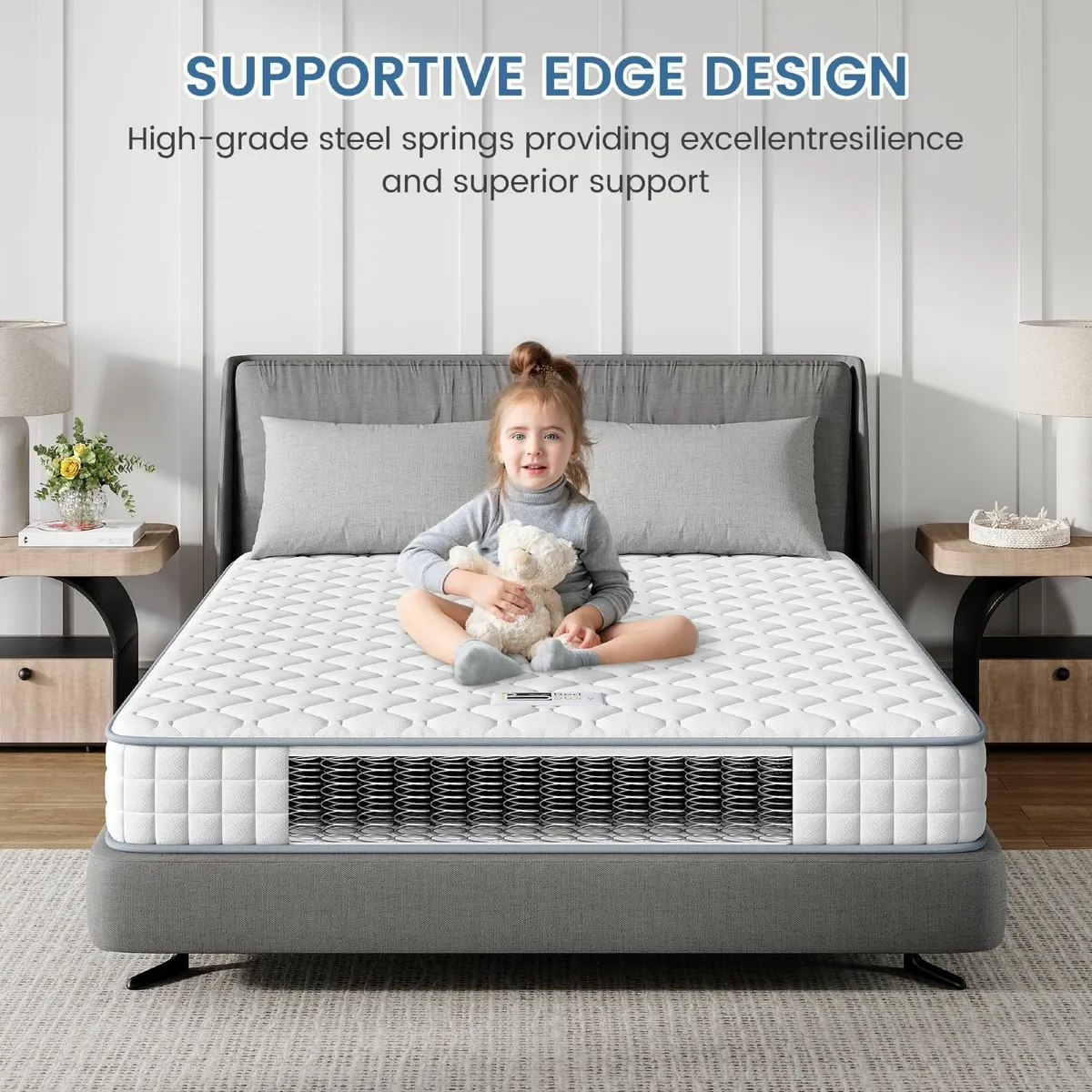 3FT Single Mattress Sleeping Sprung Medium Firm - Image 3