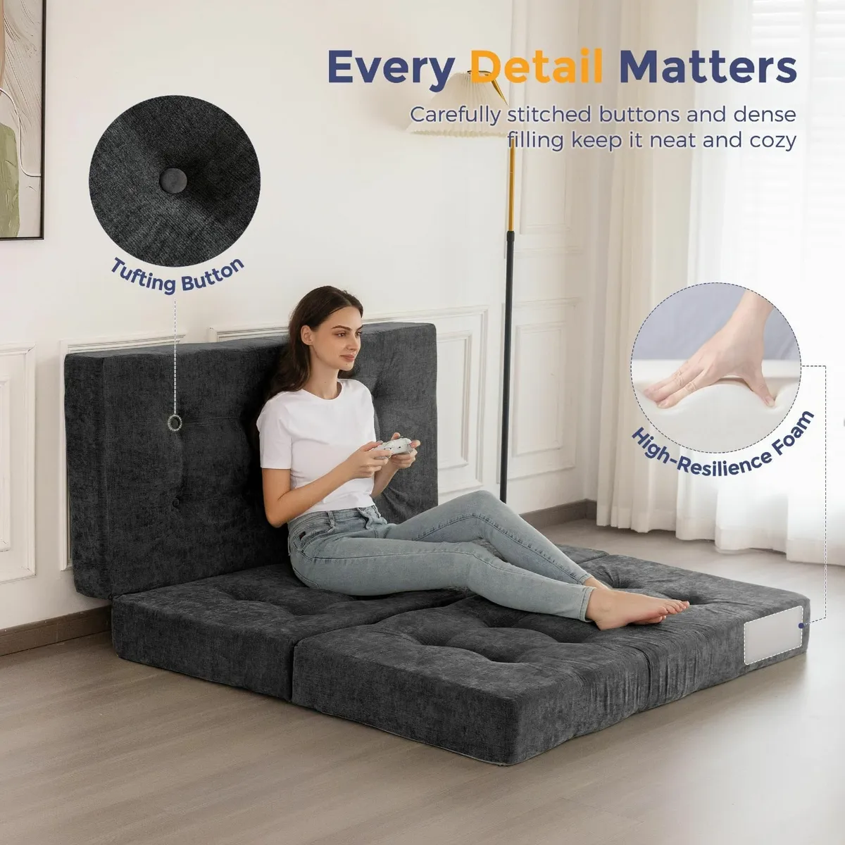 Folding Mattress Double 15cm Comfy Foldable with - Image 4