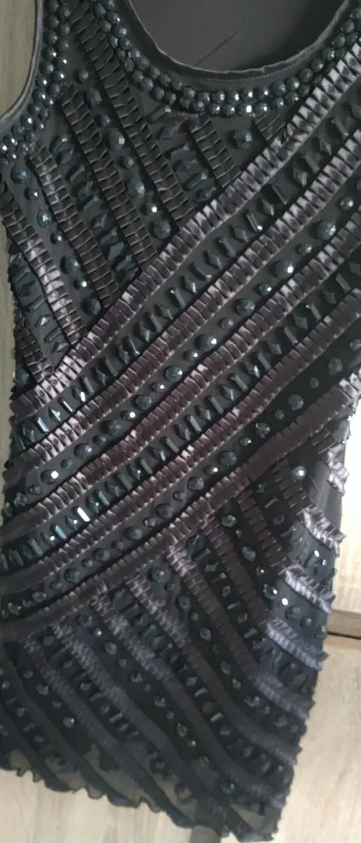 Black dress with beads size fits Xs s s sm never w - Image 2