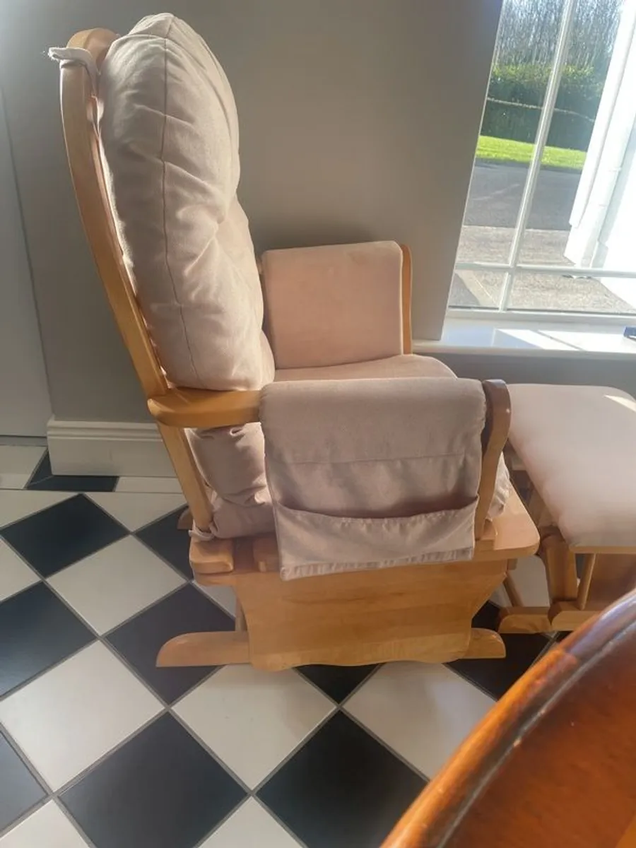 Rocking / Feeding Chair w/ Stool - Image 2