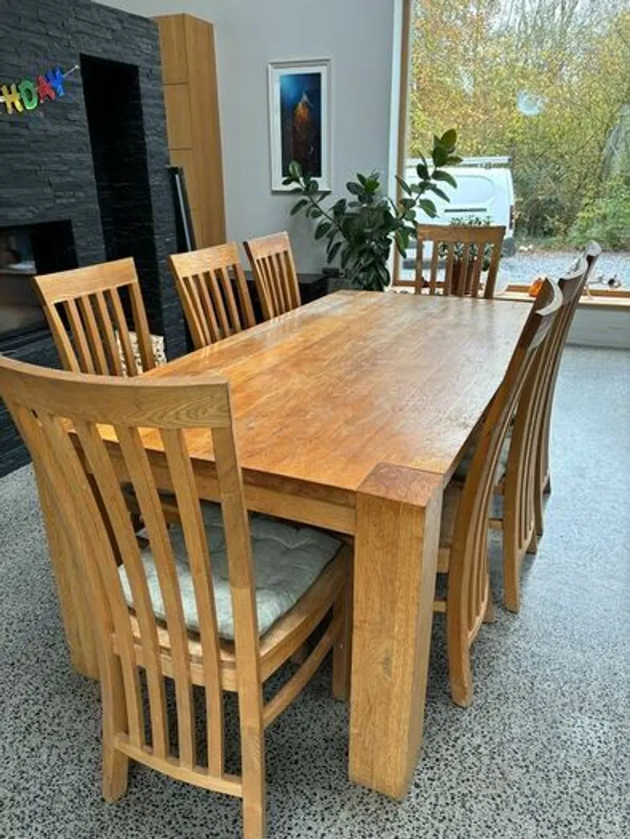 Dining table and 8 chairs solid wood 400 - Image 1