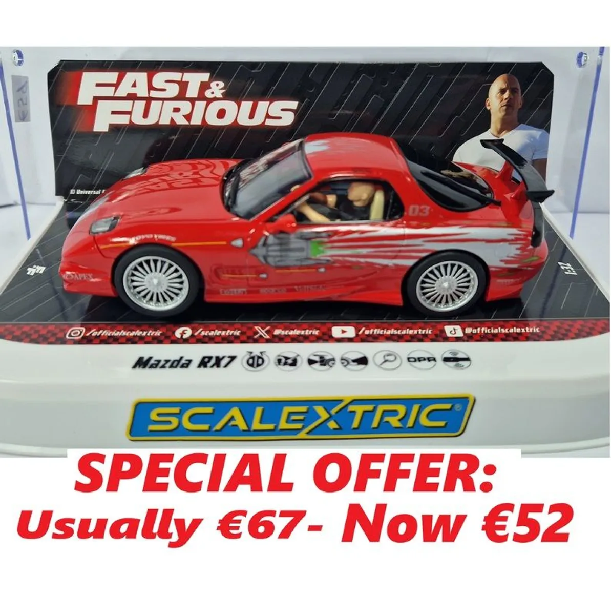 Scalextric Mazda RX7 -Dom Toretto -The Fast And The Furious ( C4592 street classic tv ) - Image 2