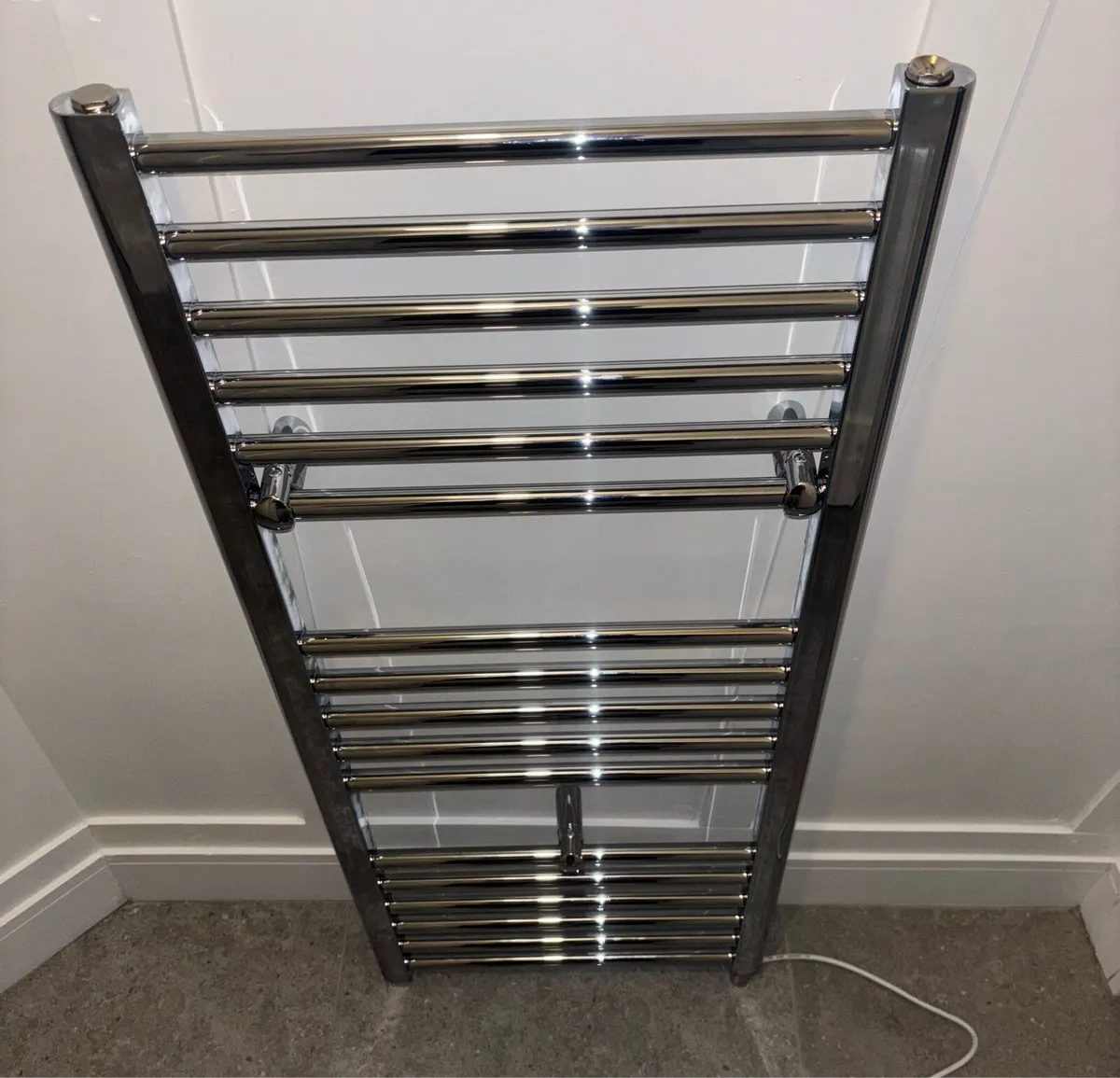 Electric Pre-Filled 1200x500 Chrome Towel Rad
