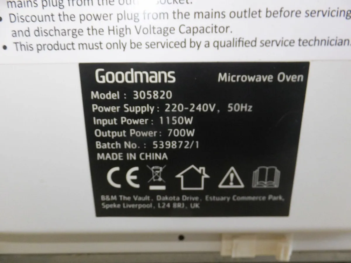 Goodmans microwave - Image 2