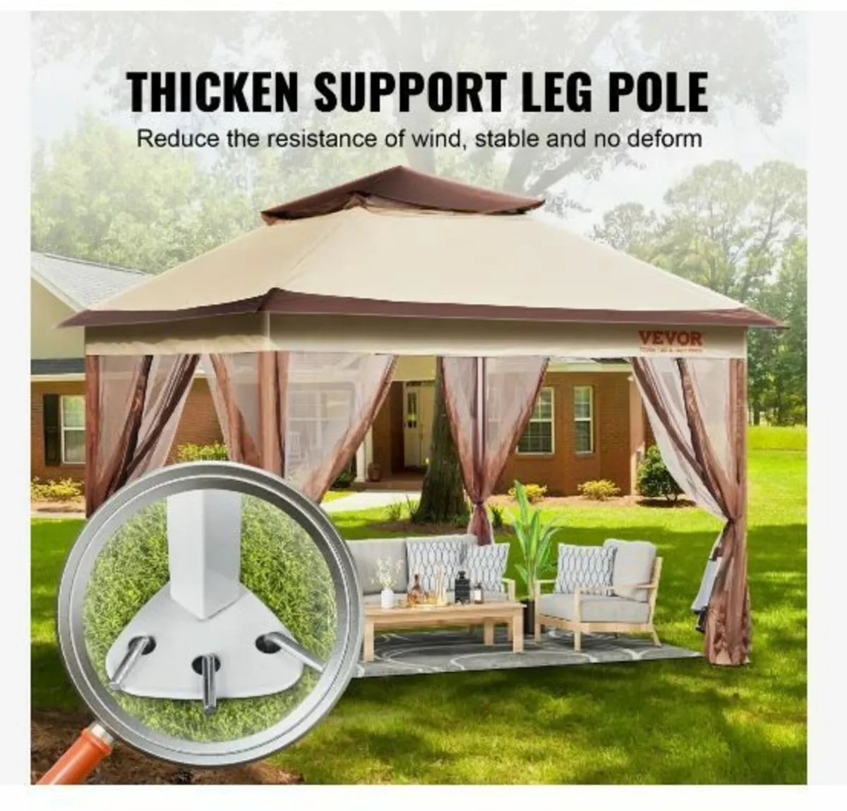 Patio Gazebo, 11 x 11 FT Pop up Gazebo - Image 3