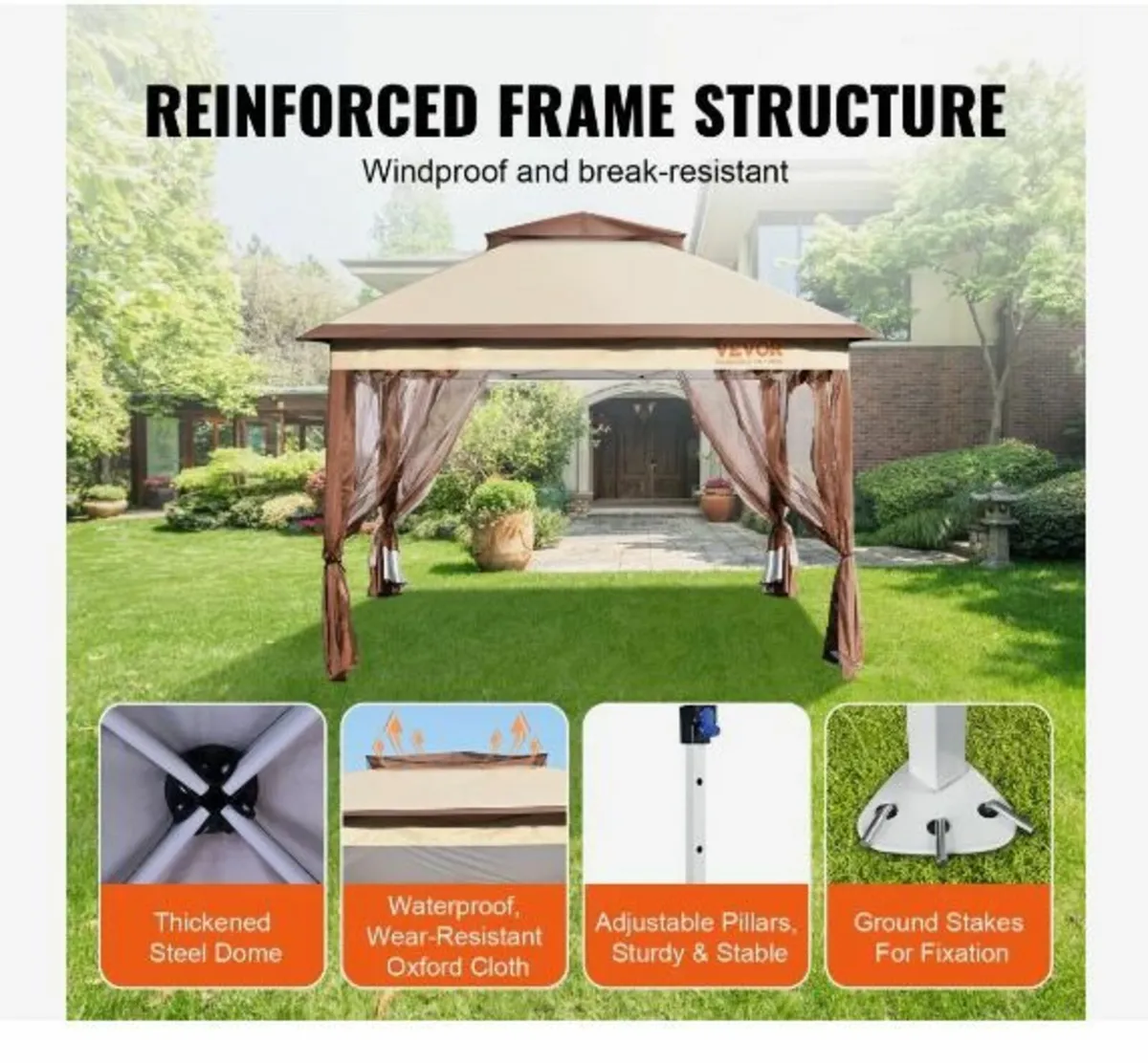 Patio Gazebo, 11 x 11 FT Pop up Gazebo - Image 4