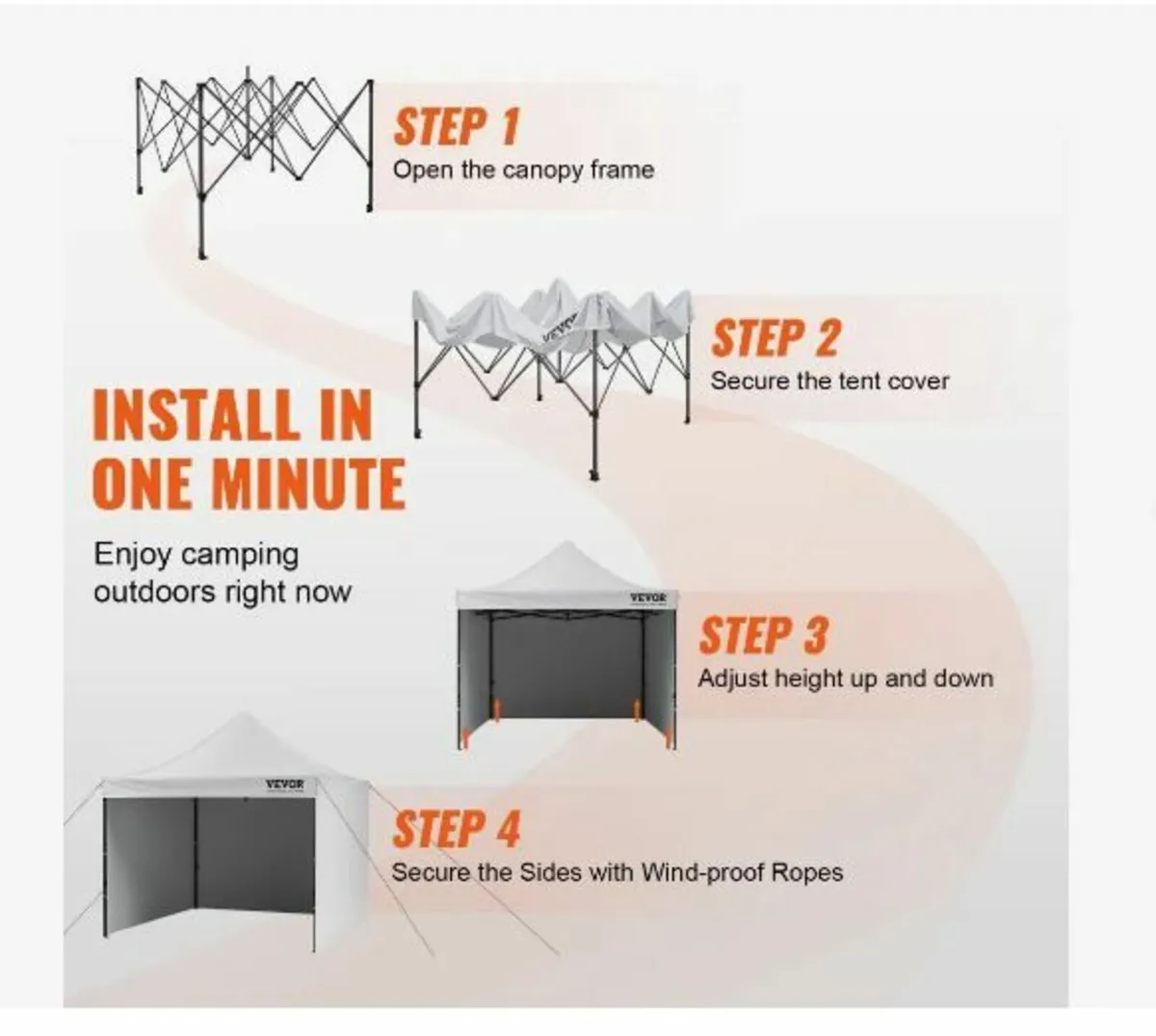 Pop Up Canopy Tent Outdoor Gazebo - Image 2