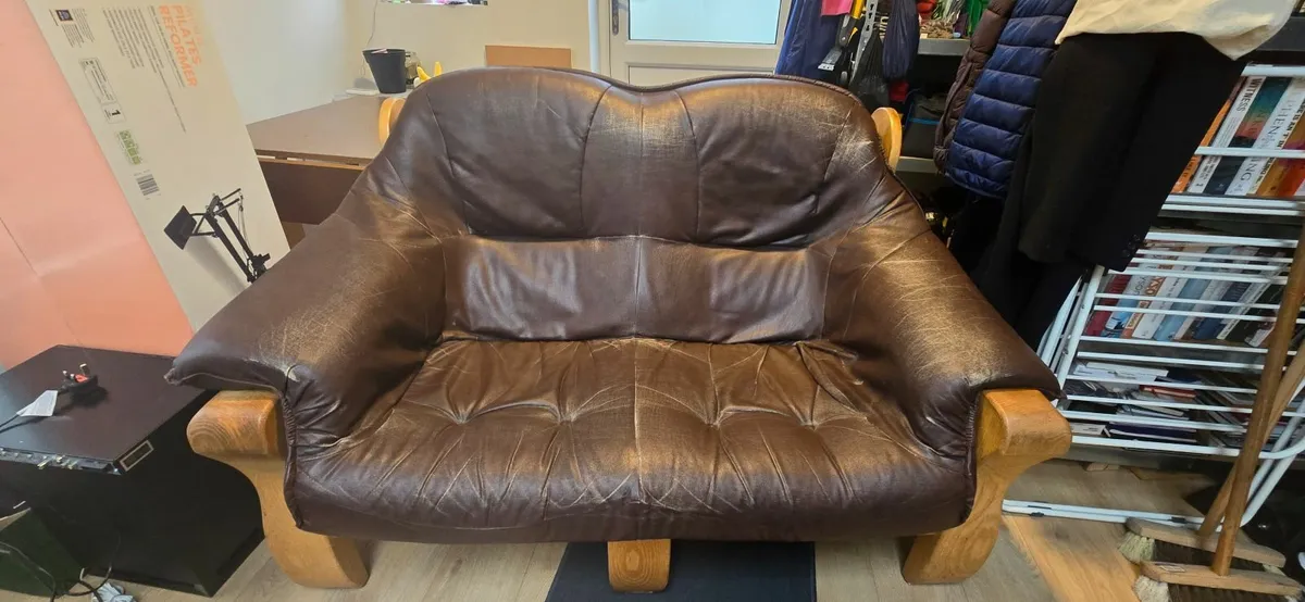 2 seat sofa, worn but very functional - Image 1