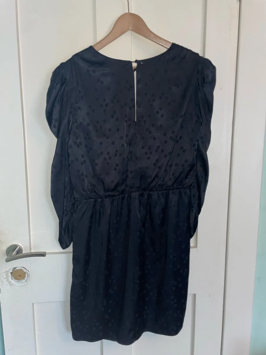 Guess Black Polka Dot Satin Mini Dress - Image 1