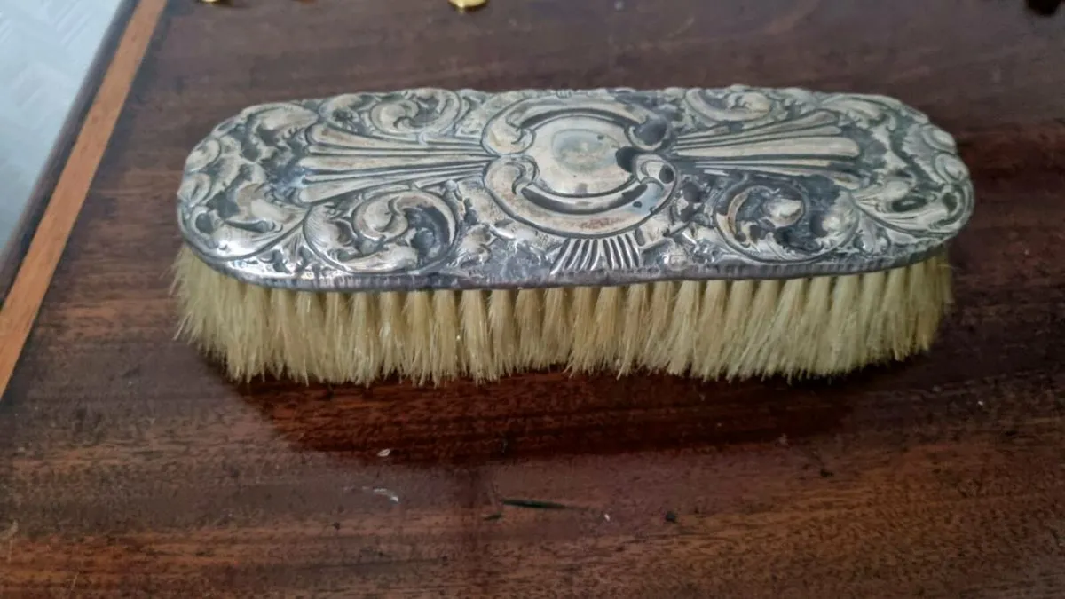 Antique Silver Clothes Brush - Image 1