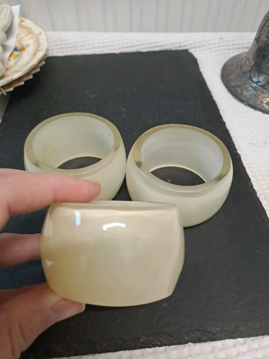 Opaline Glass Napkin Rings – Set of 3 - Image 2