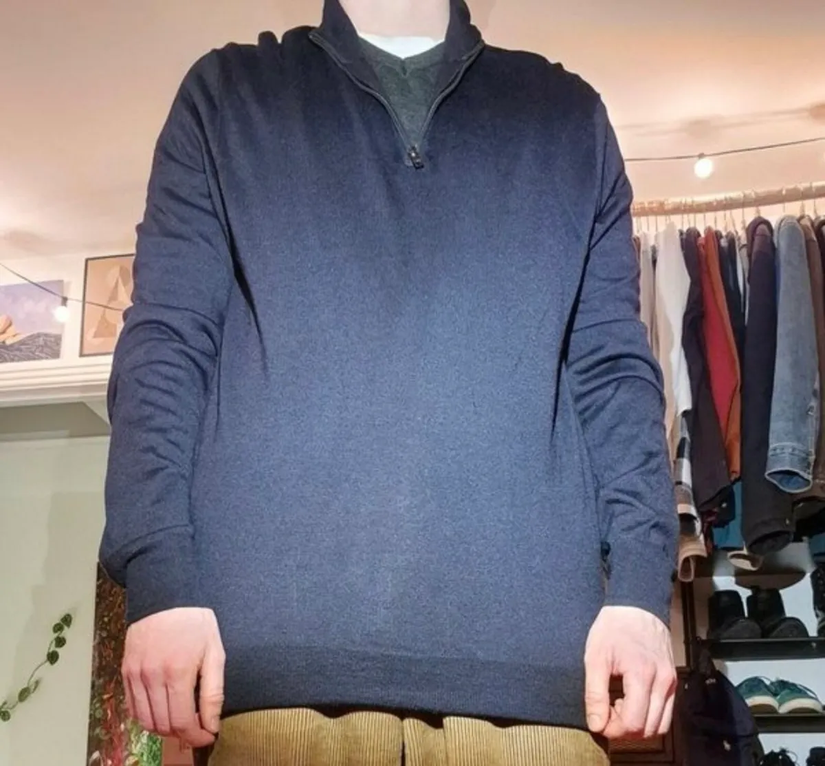 Hackett London Merino & Silk Half-Zip Jumper - Image 1