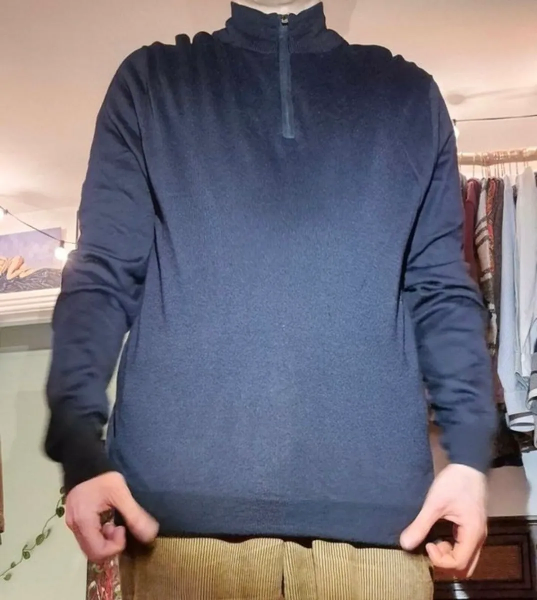 Hackett London Merino & Silk Half-Zip Jumper - Image 2