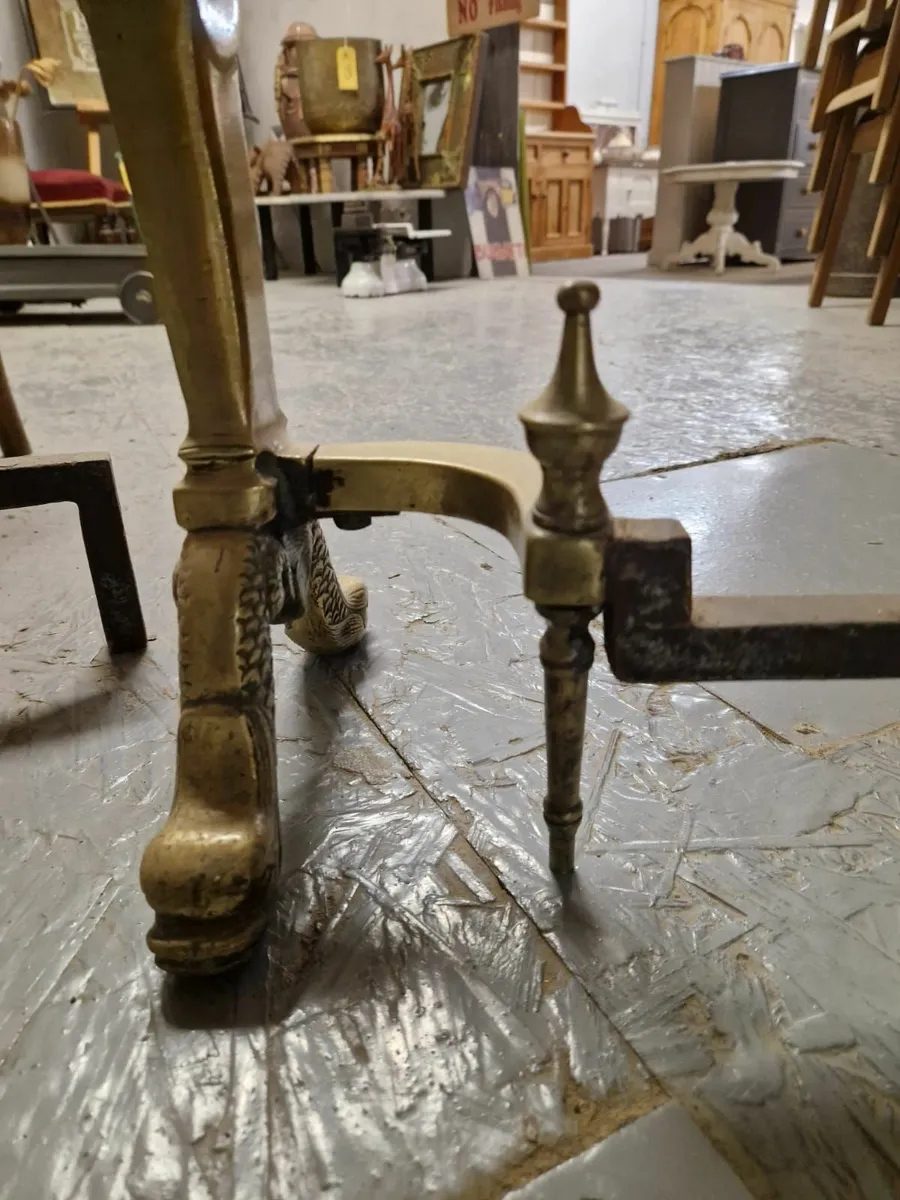 Pair large Georgian fire doggs - Image 3