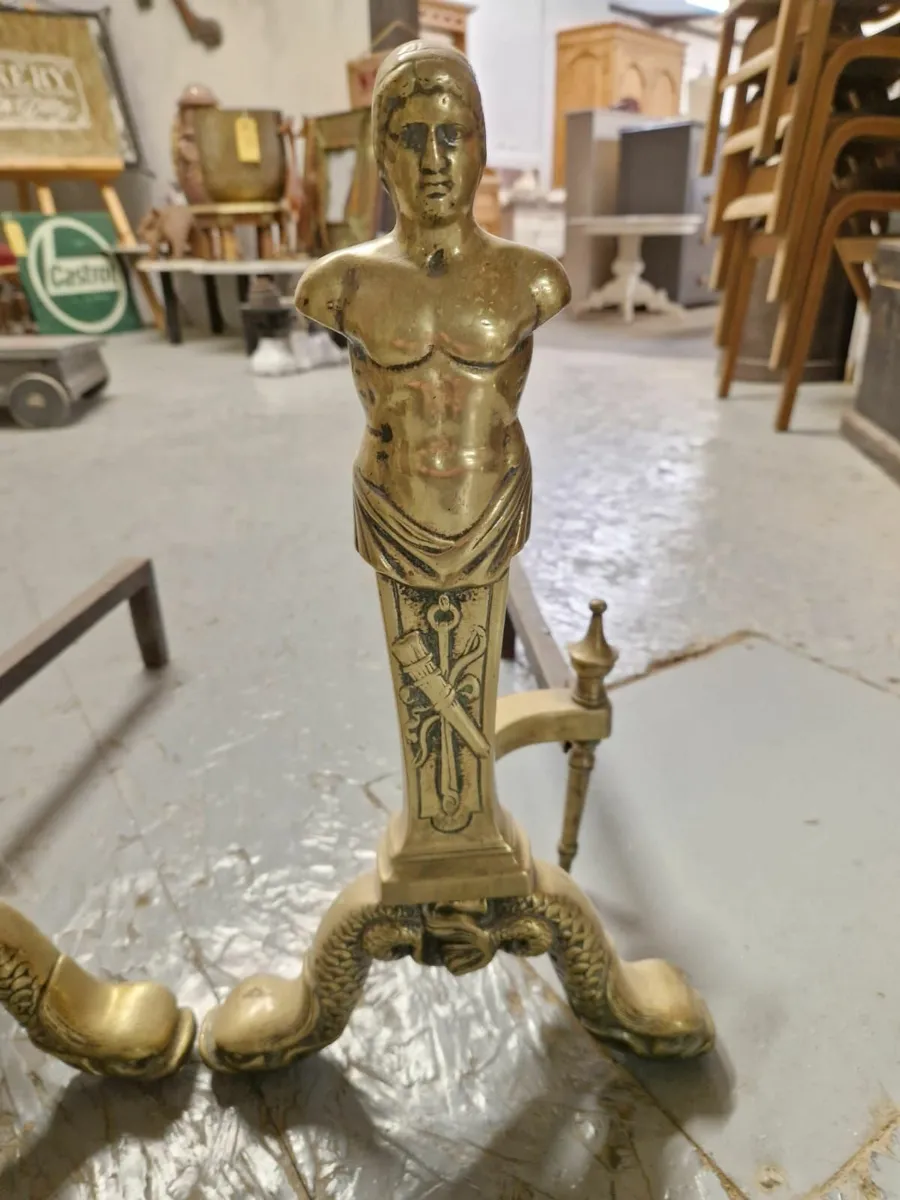 Pair large Georgian fire doggs - Image 4