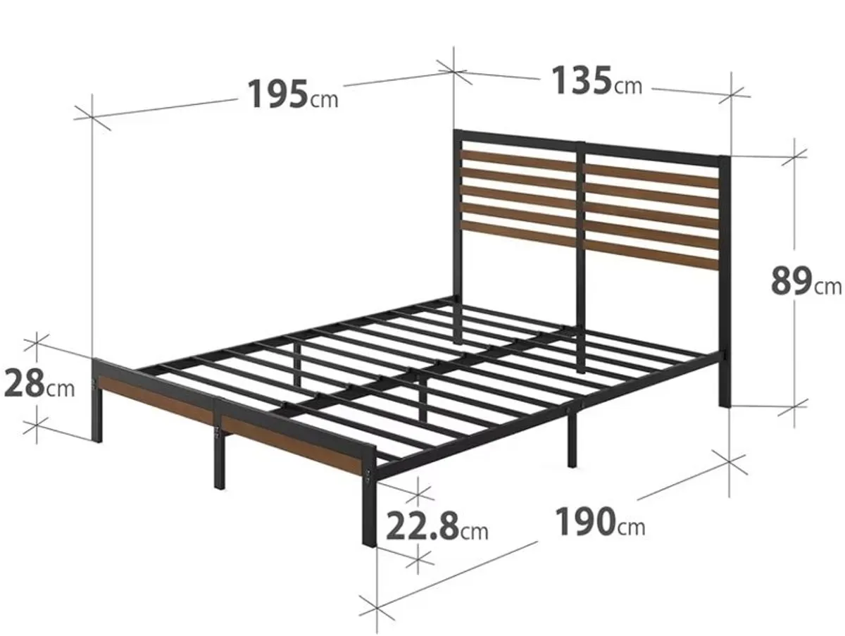 Double Bed Frame + Mattress for Sale - Image 3