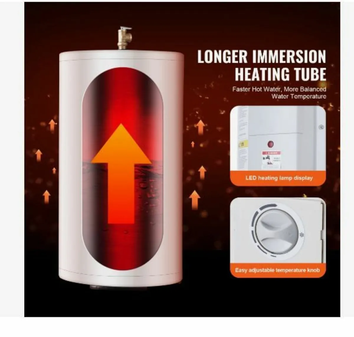 Electric Water Heater, 10 Gallon Tank Instant Hot - Image 3