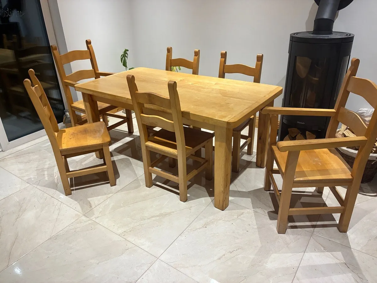 Solid Alder Dining table and chairs -Bespoke - Image 1