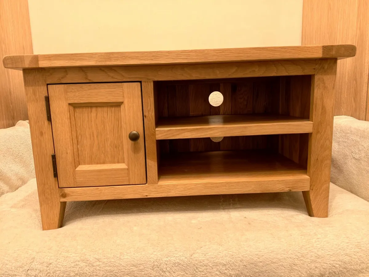 Wooden TV Unit Stand Cabinet Table Shelves Storage - Image 4