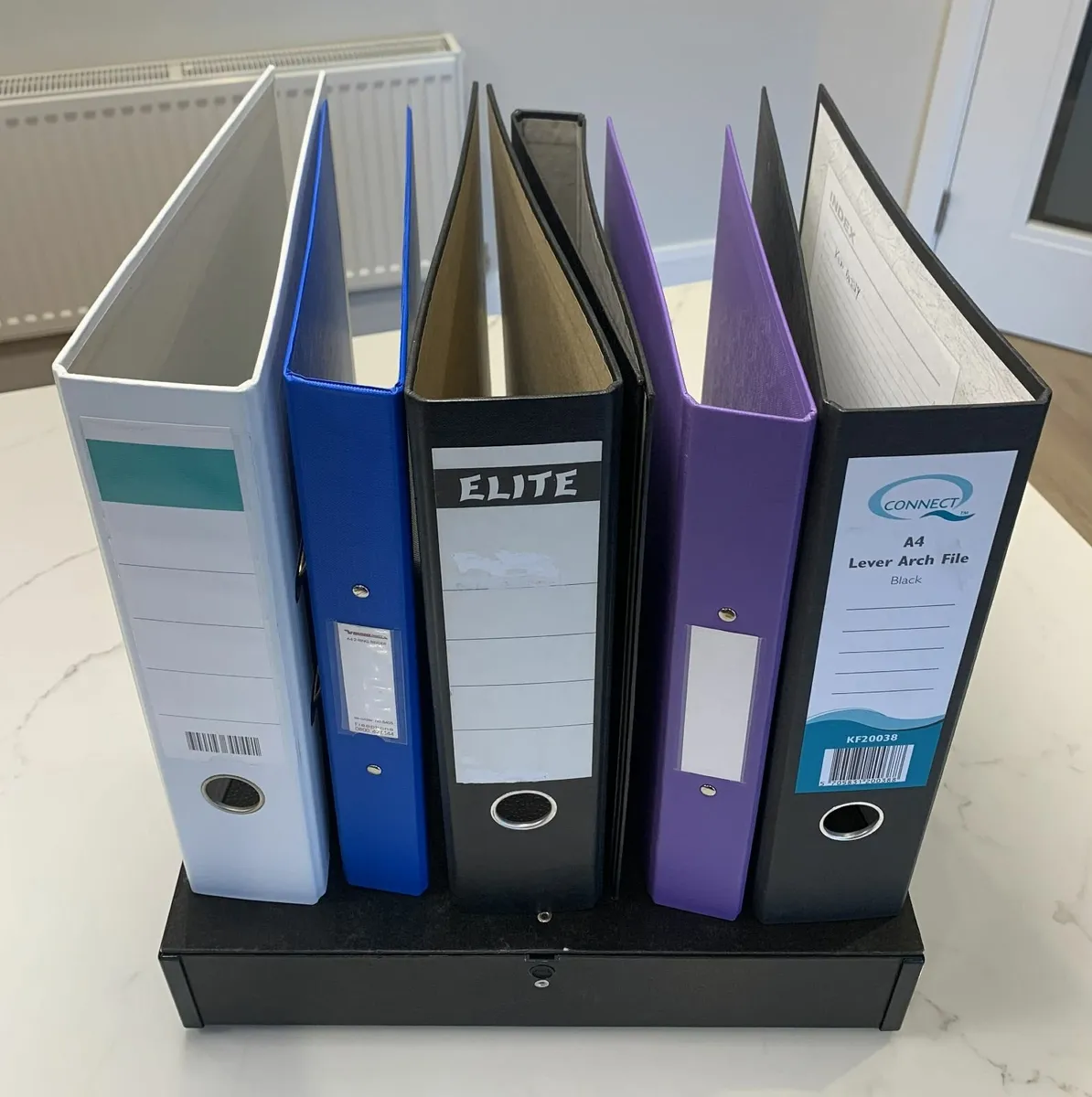 Lever arch, ring binders, box files (40 approx)