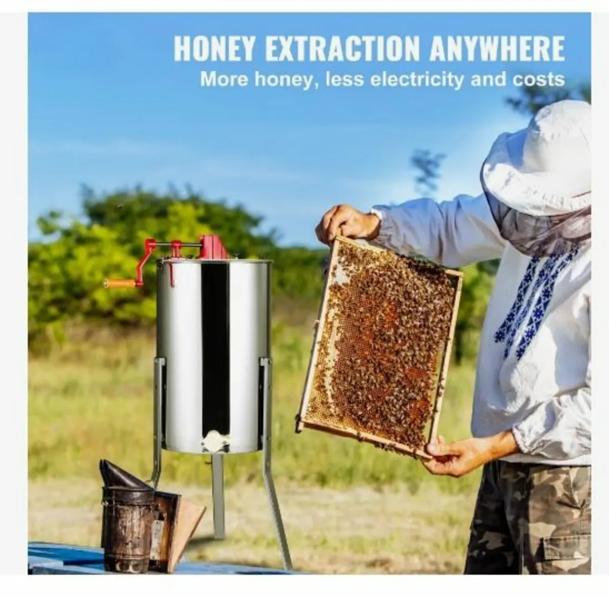 Manual Honey Extractor, 2/4 Frames Honey - Image 2