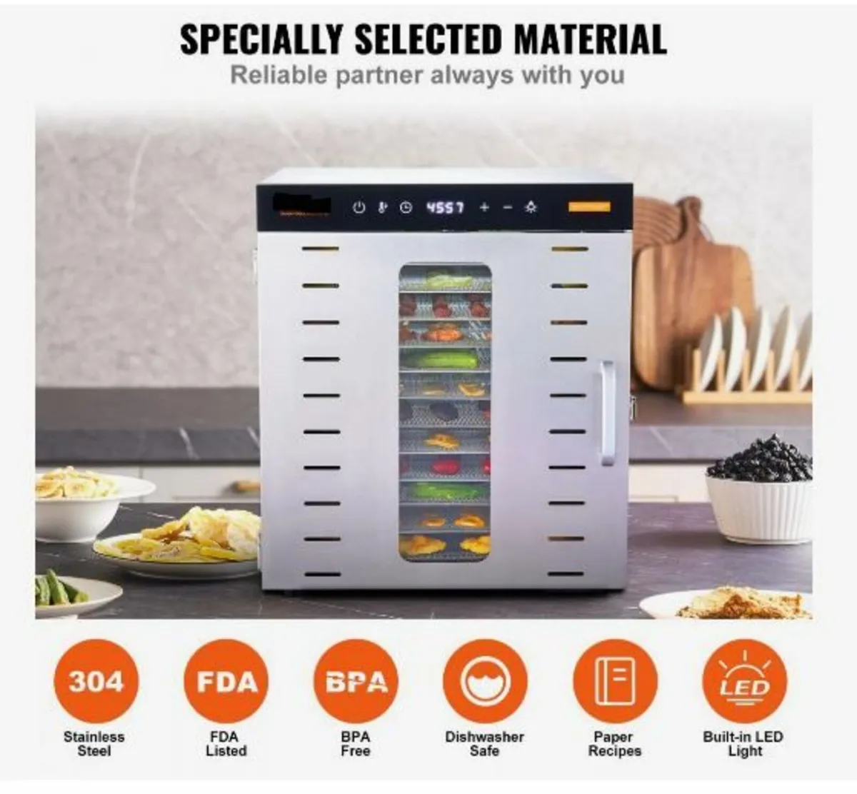 10 Trays Food Dehydrator Machine Stainless Steel - Image 1