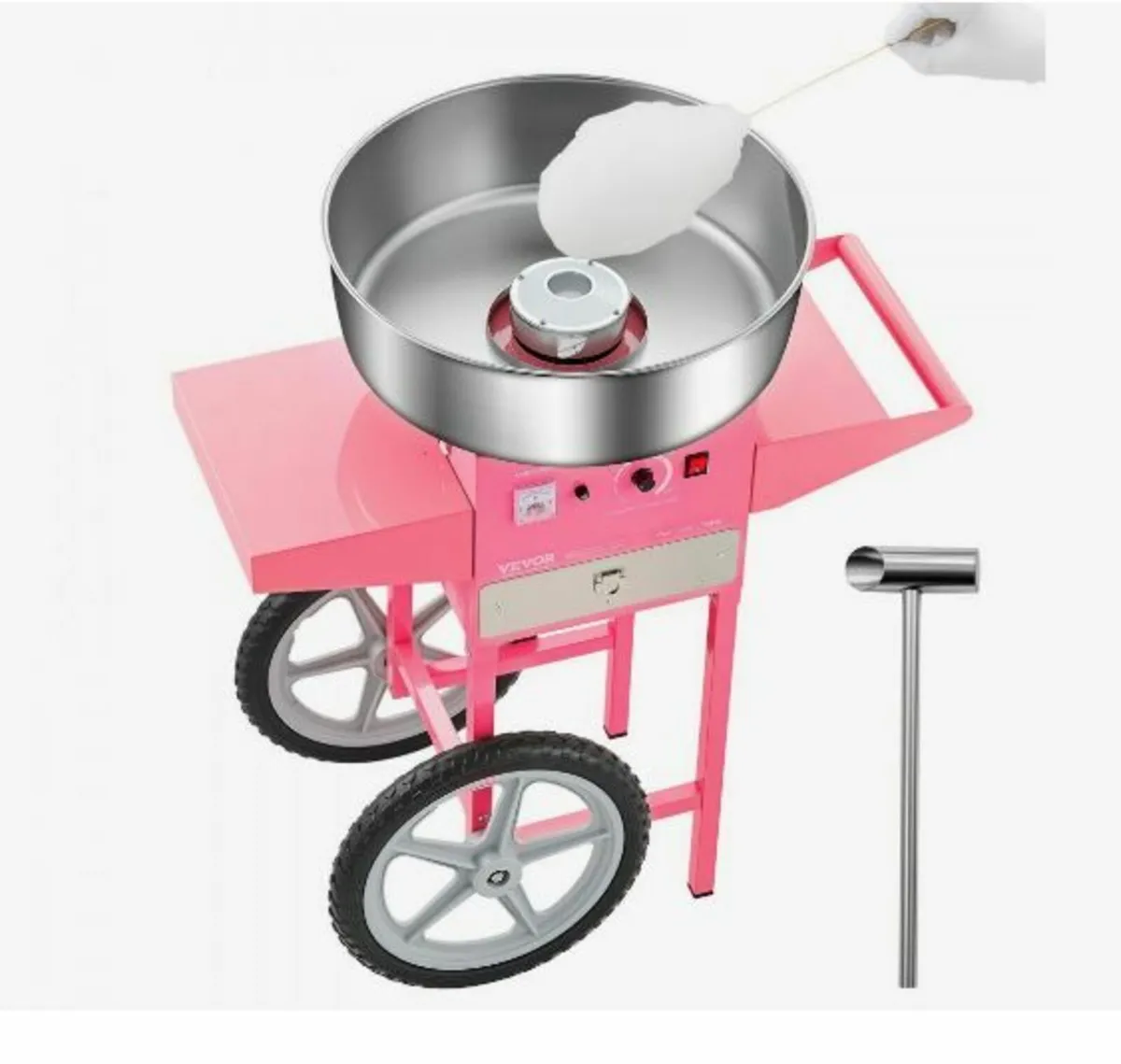 Electric Cotton Candy Machine with Cart, 1000W - Image 1