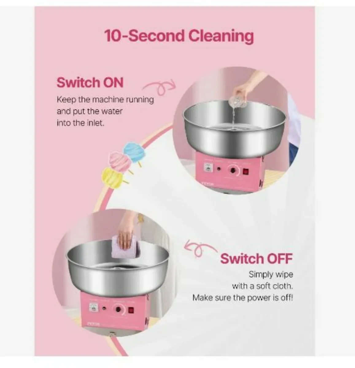 Electric Cotton Candy Machine, 1000W - Image 4