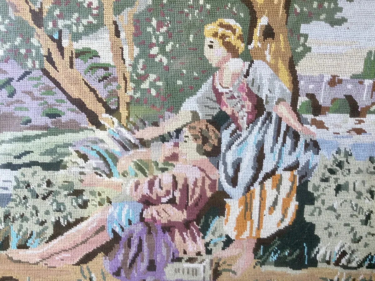 Large Vintage Framed Tapestry - Image 2