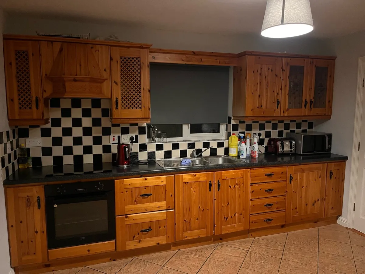 Pine Kitchen and Fridge - Image 1