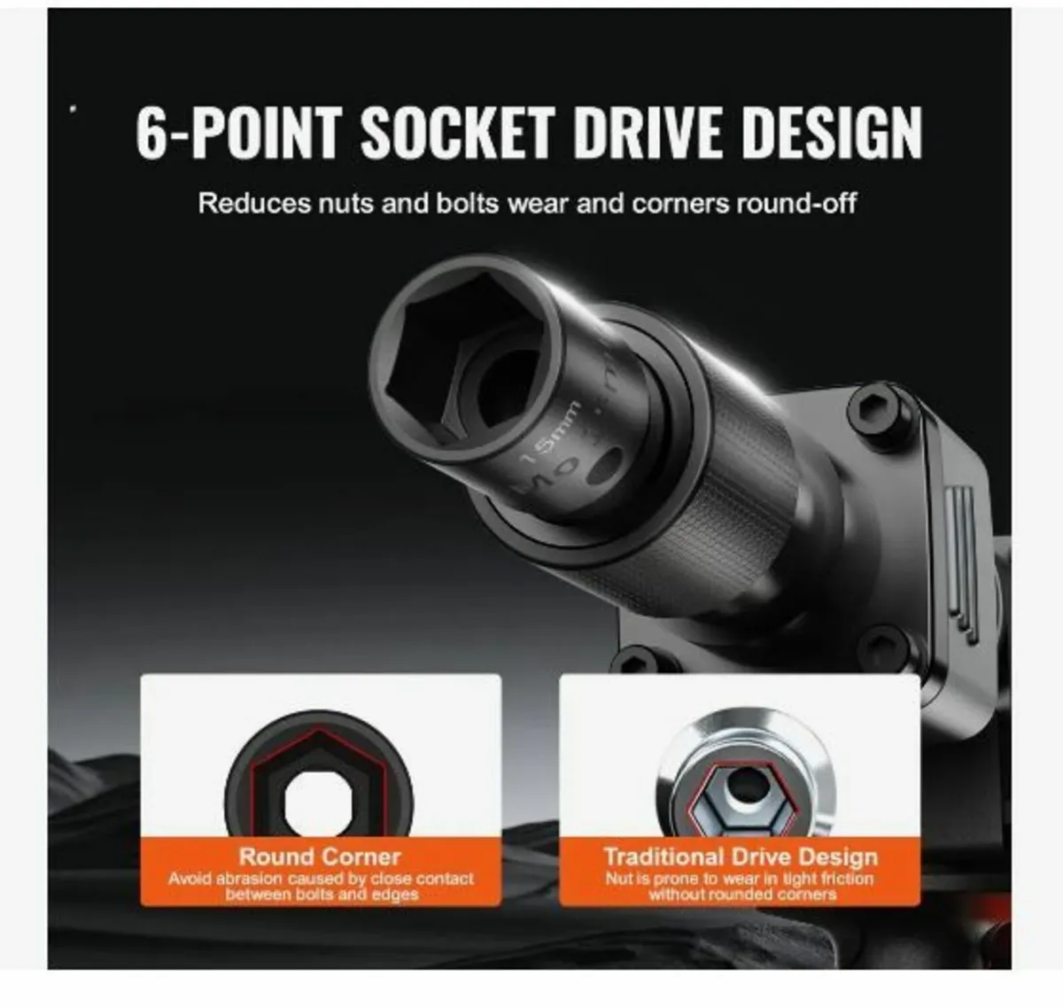 3/8" Drive Impact Socket Set, 15 Piece - Image 4