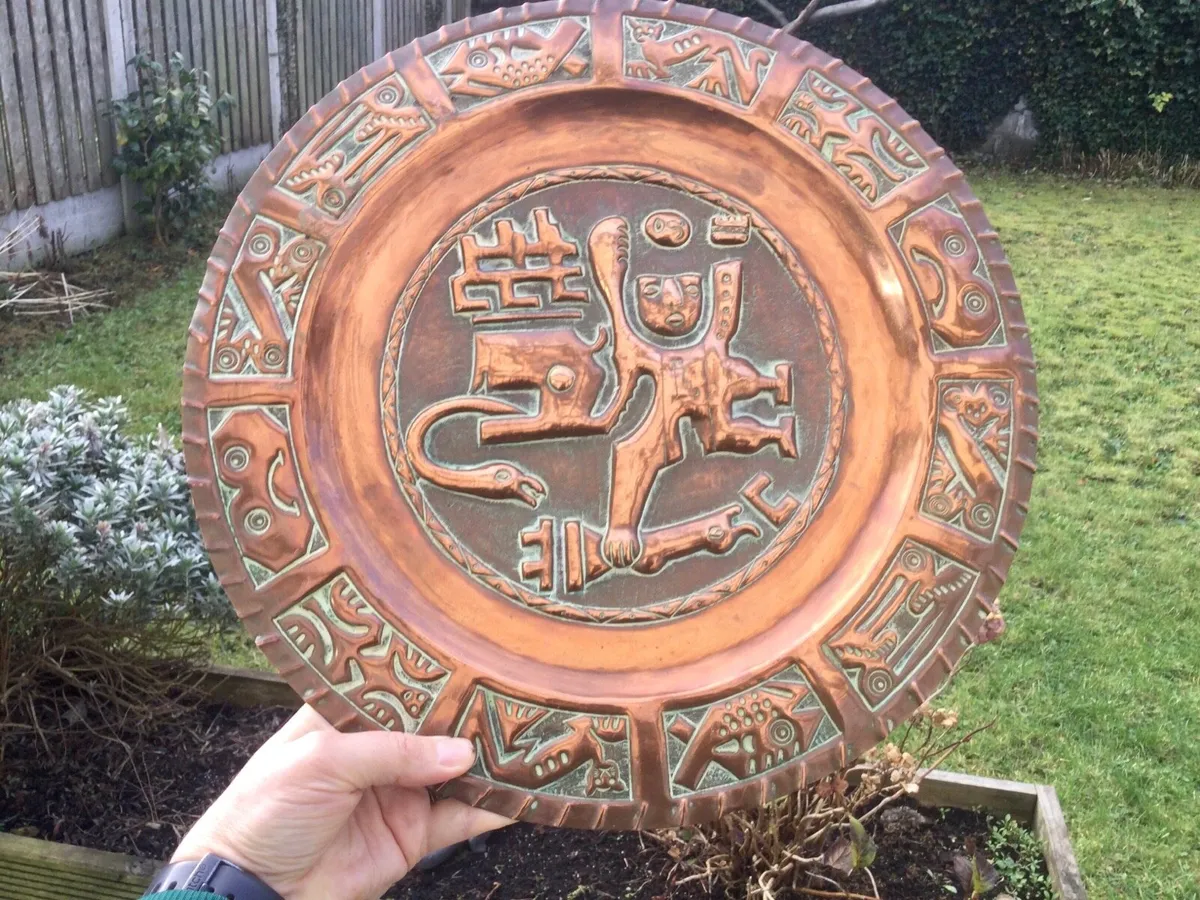 Antique Handmade Copper Charger - Image 2