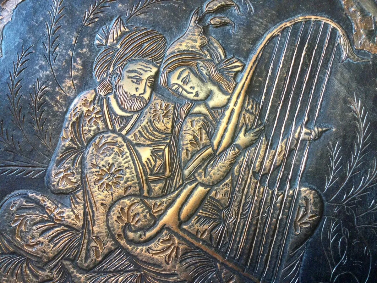 Antique Brass and Copper Charger - Image 2