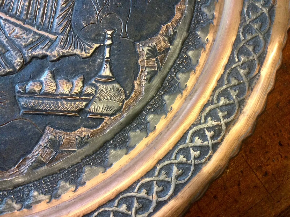 Antique Brass and Copper Charger - Image 3