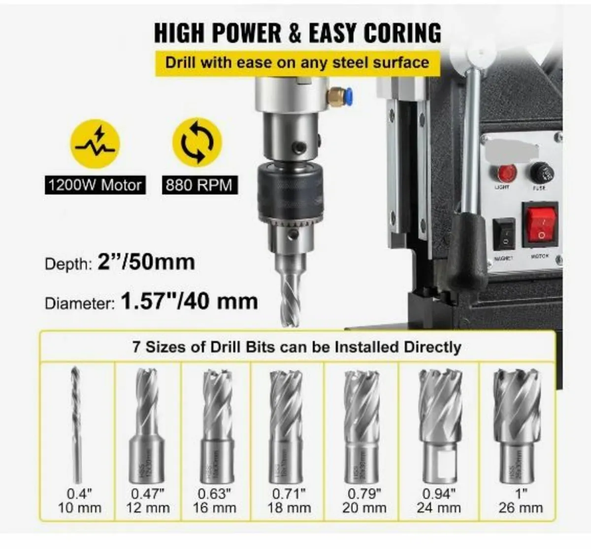 Magnetic Drill, 1100W 4 cm Boring Diameter - Image 1