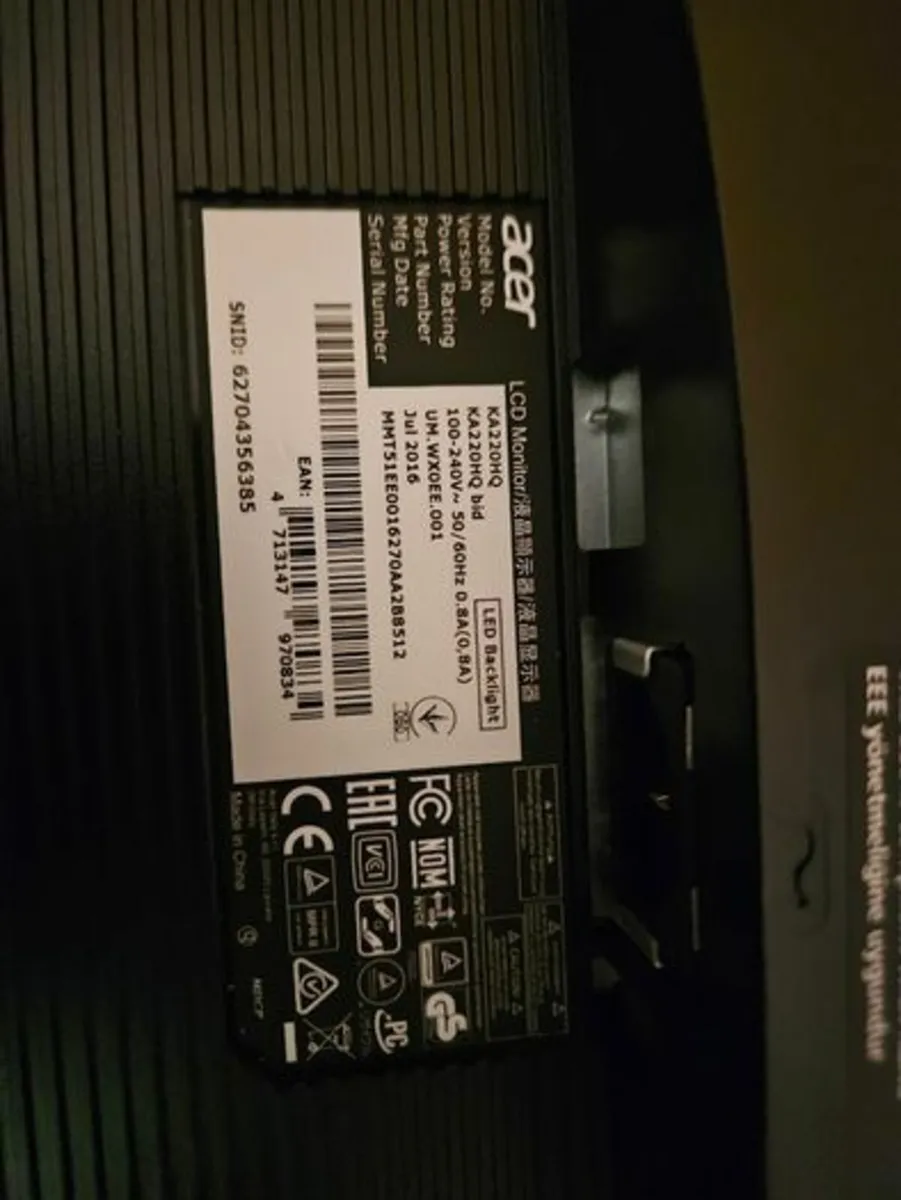 Acer 21.5" Widescreen LED Monitor - Image 2