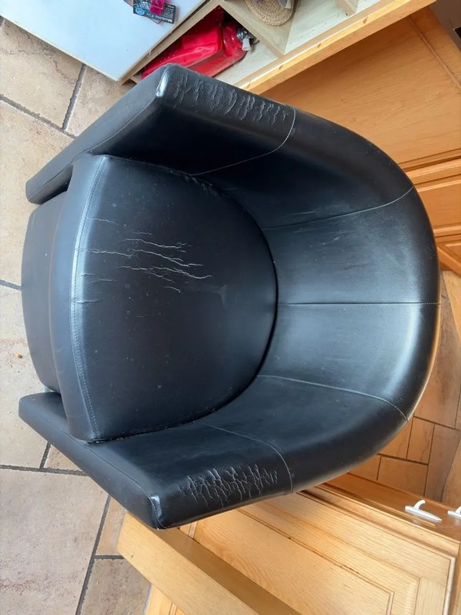 Two chairs with poofs - Image 2