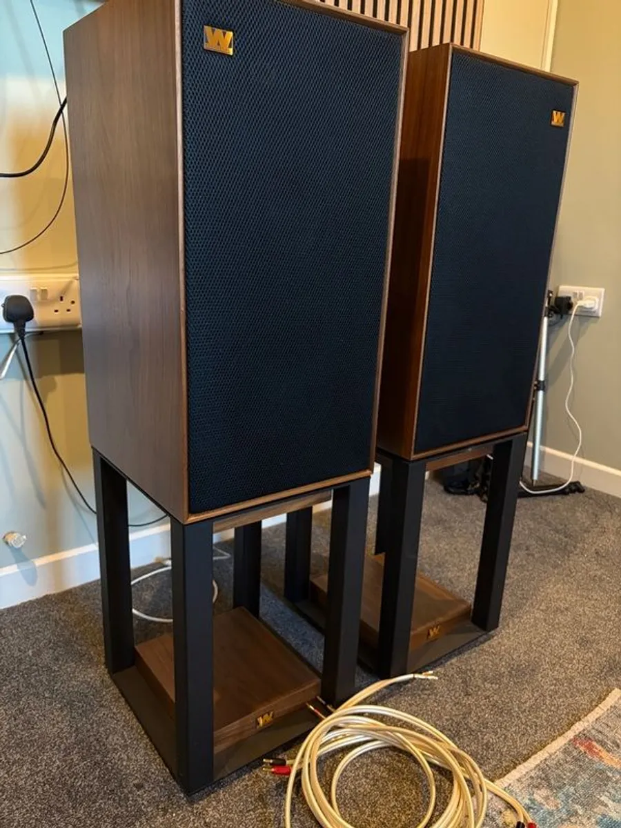 Wharfedale Linton's (Walnut) with Stands & Cables - Image 2